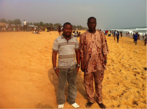 Again my two Nigerian friends, up the beach the other way, big party.